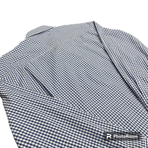 Men's NAUTICA Blue/White Gingham Button Down Long Sleeve Shirt- Size Large - Picture 9 of 10